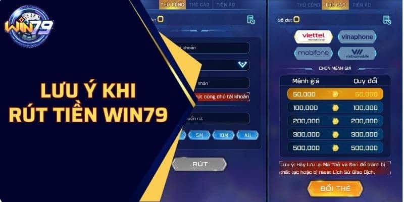 Một số lưu ý khi rút tiền Win79 để tránh rủi ro